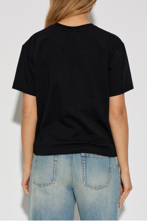 Alexander McQueen T-shirt with a logo and a velvety finish