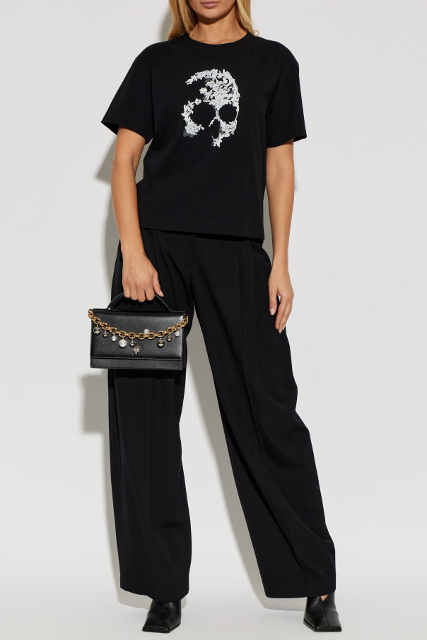 Alexander McQueen T-shirt z charakterystycznym motywem czaszki