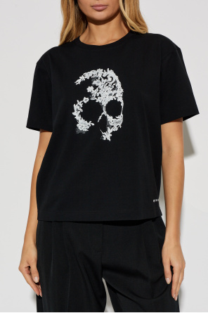 Alexander McQueen T-shirt z charakterystycznym motywem czaszki