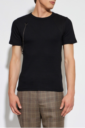 Alexander McQueen T-shirt z odpinanym łańcuchem