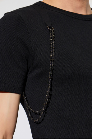Alexander McQueen T-shirt z odpinanym łańcuchem