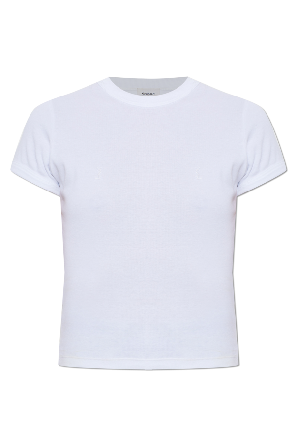 T-shirt with embroidered logo od Saint Laurent