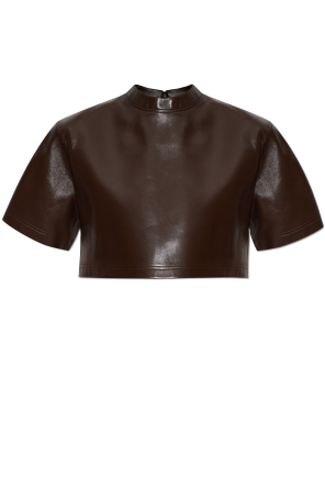 Cropped leather top