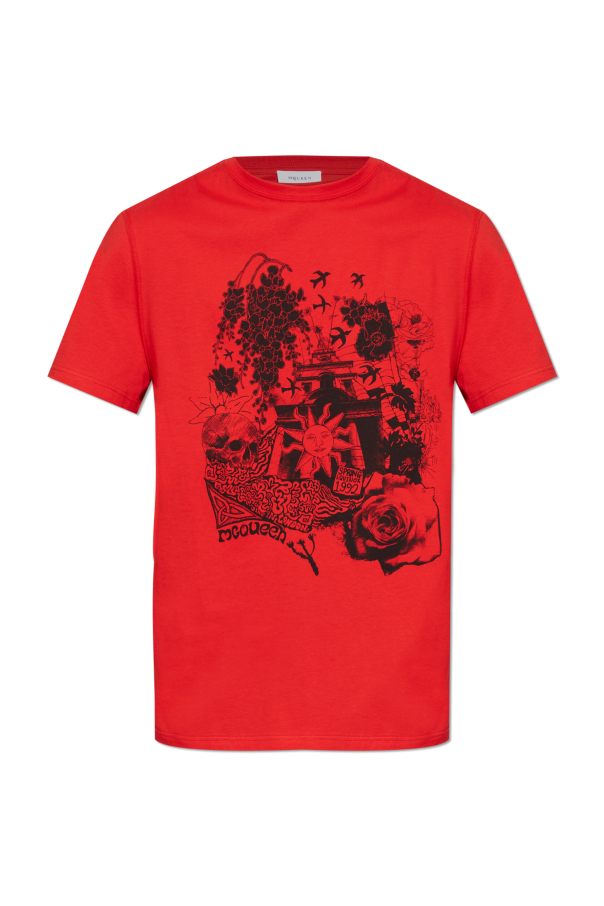 T-shirt with print od Alexander McQueen