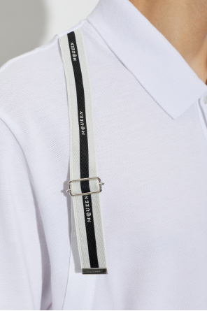 Alexander McQueen Polo z dekoracyjnym paskiem na ramieniu