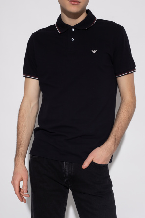 Emporio Armani Monnalisa Sylvester-print cotton polo shirt