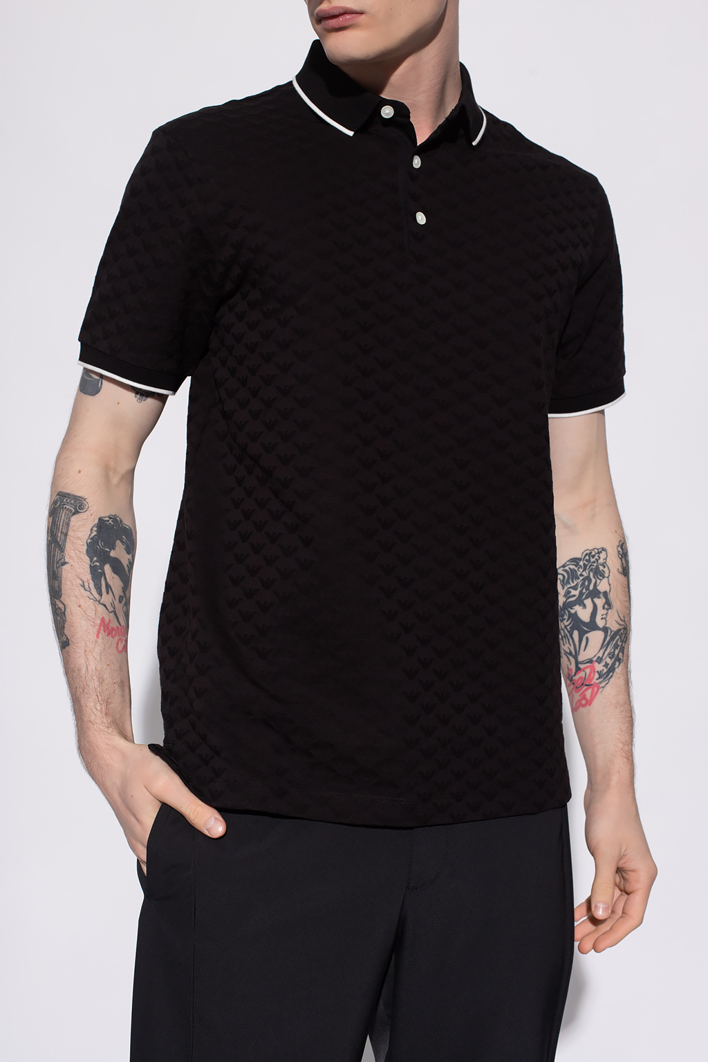 Emporio Armani polo Orlebar shirt with monogram