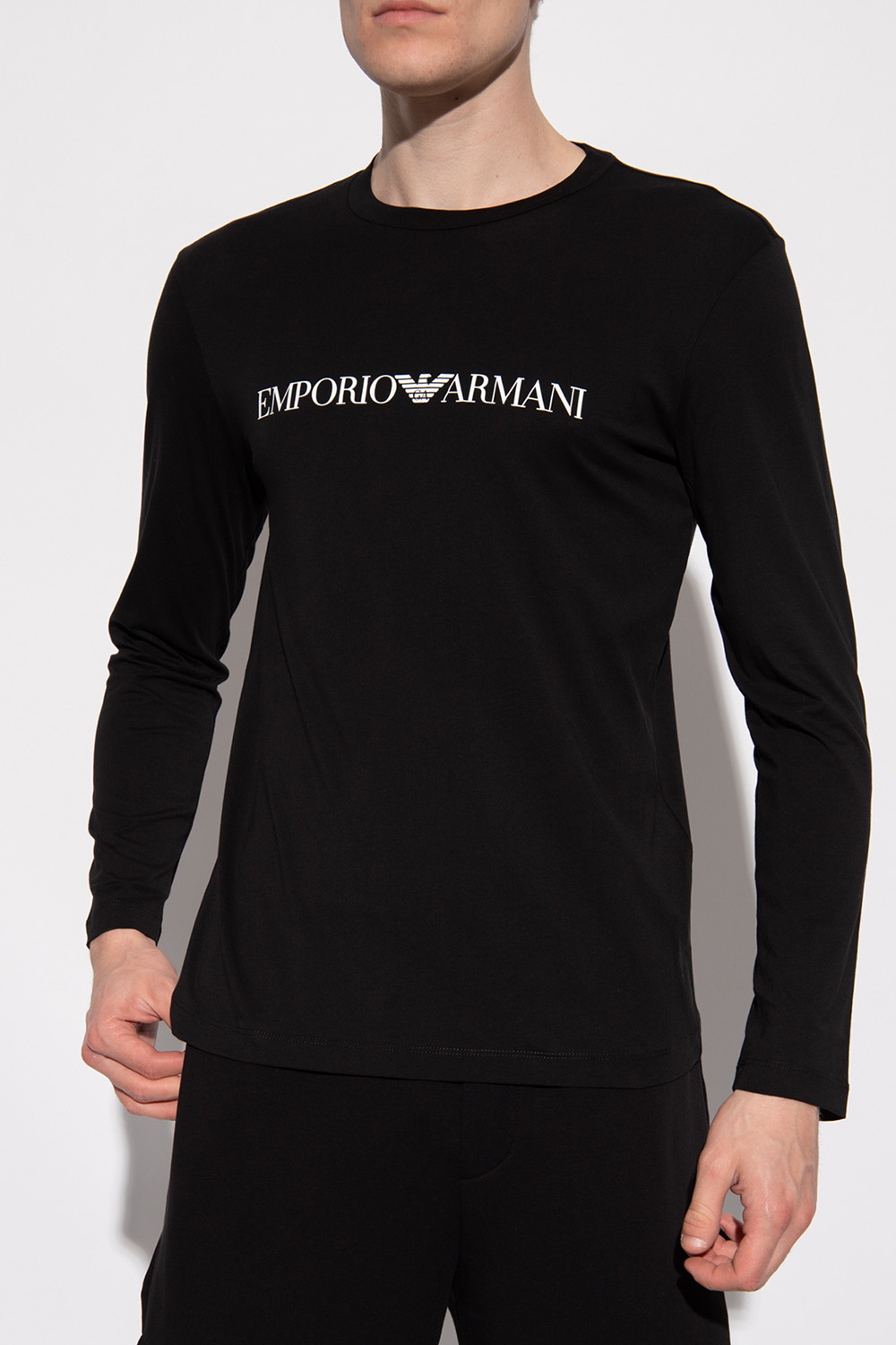 Giorgio Armani contrast-trim single-breasted blazer - shirt Emporio Armani  - sleeved T - Long - IetpShops Australia