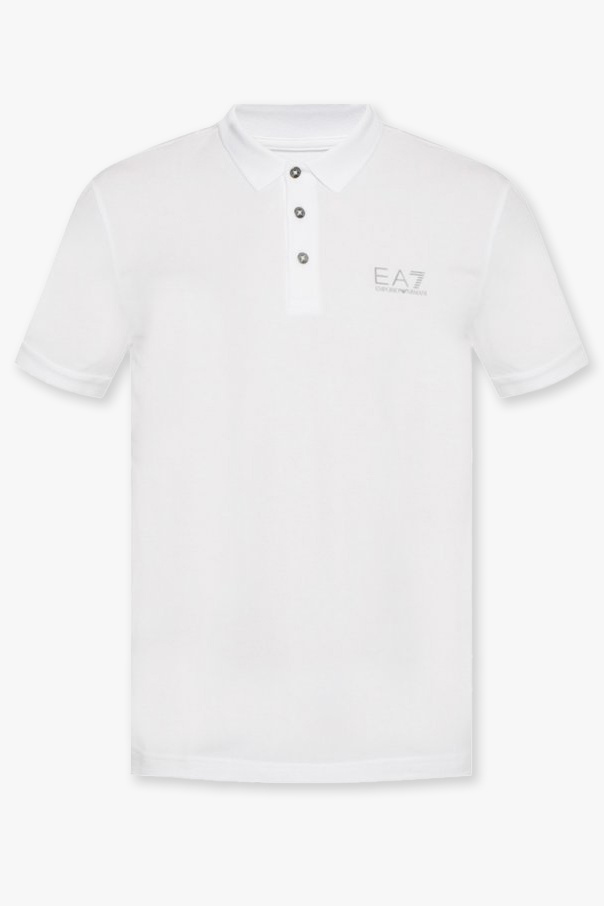 EA7 Emporio Armani Stone Island Junior appliqué-logo polo shirt