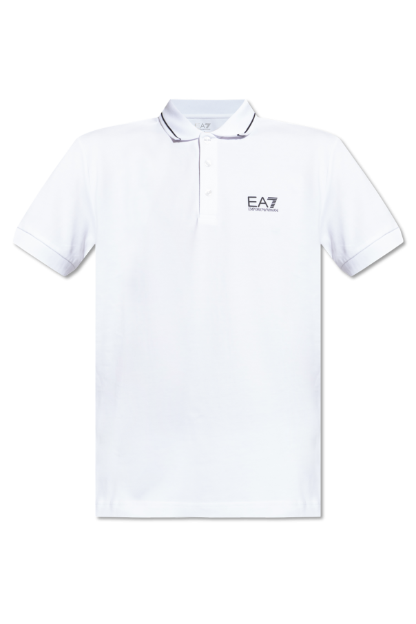 Cotton polo with printed logo od EA7 Emporio Armani