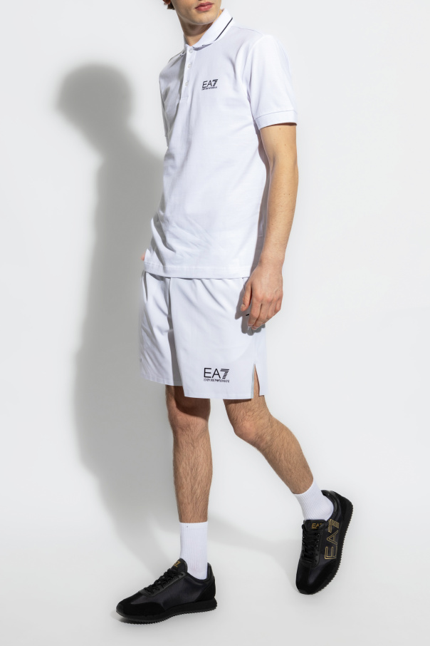 EA7 Emporio Armani Cotton polo with printed logo