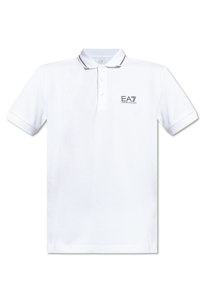 Cotton polo with printed logo