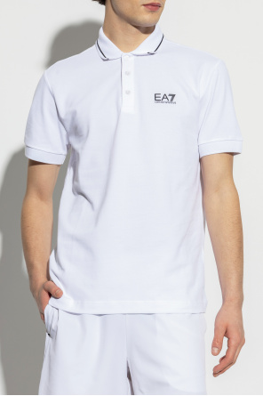 EA7 Emporio Armani Cotton polo with printed logo