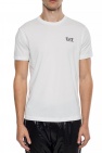 EA7 Emporio Armani Sciarpa grigio scuro nero Logo-printed T-shirt