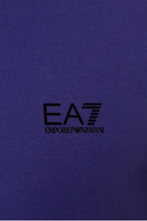 EA7 Emporio armani print Emporio armani print Kids TEEN Poloshirt mit Kontrastdetails Blau