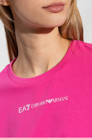 Emporio armani its contrast logo-print crew-neck T-shirt Blu T-shirt with logo