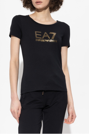 EA7 Emporio Armani space-print T-shirt z logo