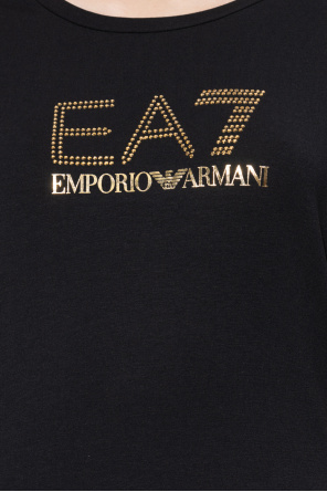 EA7 Emporio Armani space-print T-shirt z logo