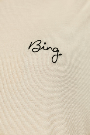 Anine Bing Prążkowany t-shirt z logo