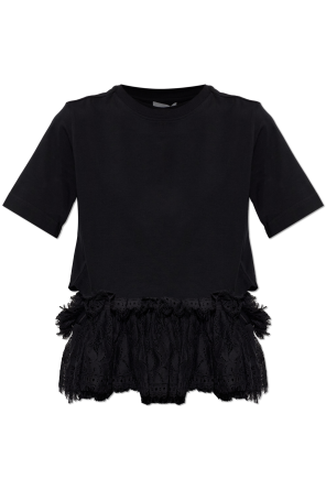 T-shirt with lace trim