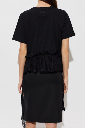 Alexander McQueen T-shirt with lace trim