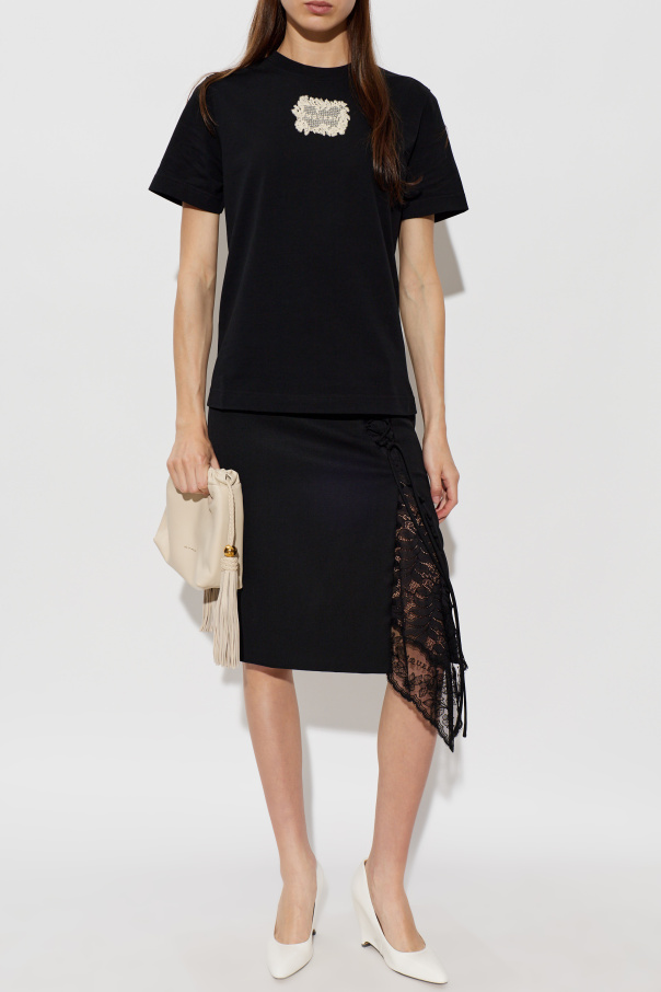 Alexander McQueen T-shirt with lace applique