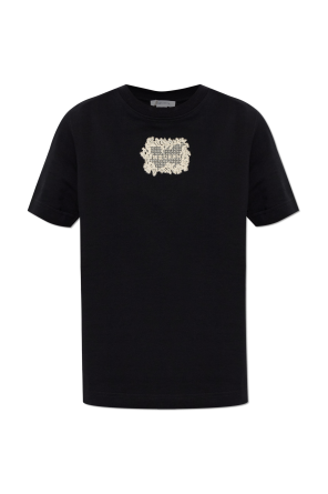 T-shirt with lace applique