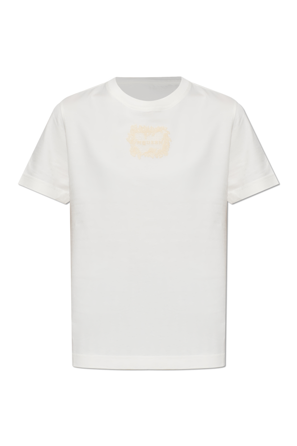 T-shirt with lace appliqué od Alexander McQueen
