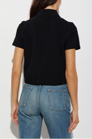 Saint Laurent Pólo com logótipo bordado