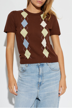 Ganni Top with a round neckline