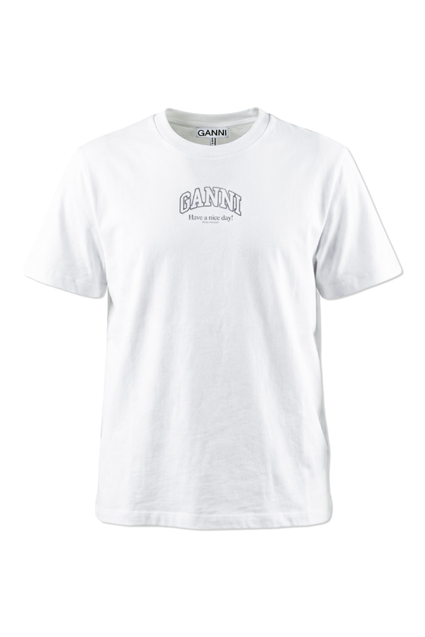 T-shirt with printed logo od Ganni