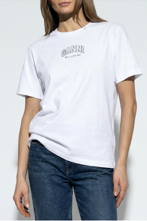 Ganni T-shirt z nadrukowanym logo