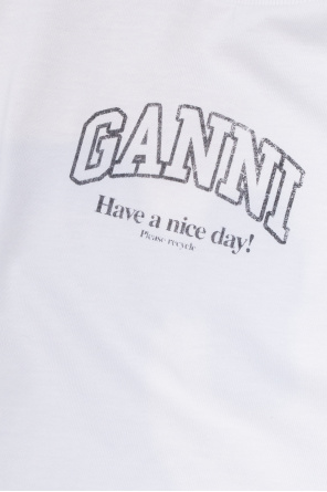 Ganni T-shirt z nadrukowanym logo