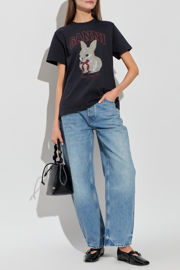 Ganni Camiseta con estampado de colores