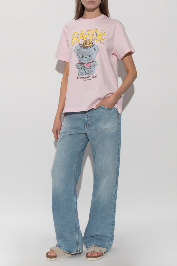 Ganni Camiseta con estampado de colores