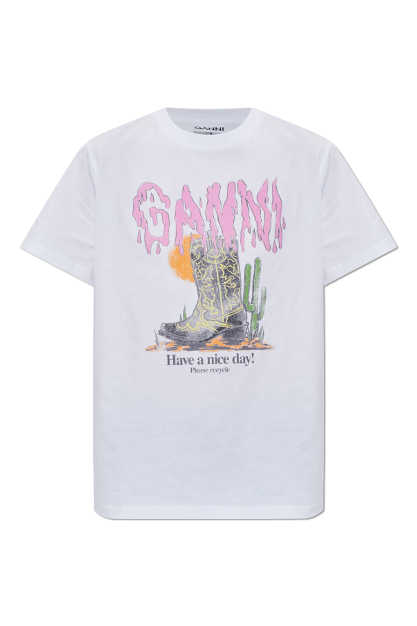 Ganni Camiseta con estampado colorido