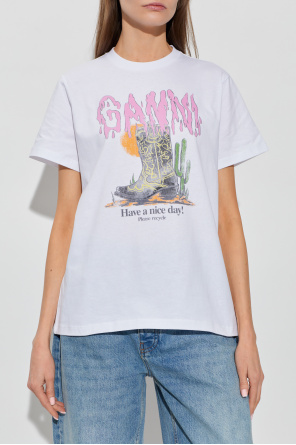 Ganni Camiseta con estampado colorido
