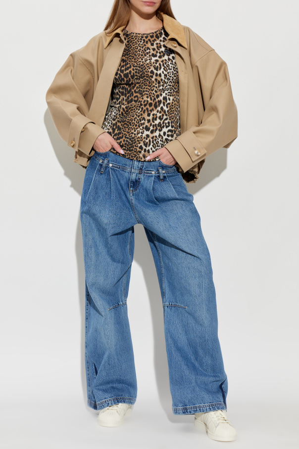 Ganni Top with an animal motif