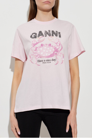 Ganni T-shirt z nadrukiem