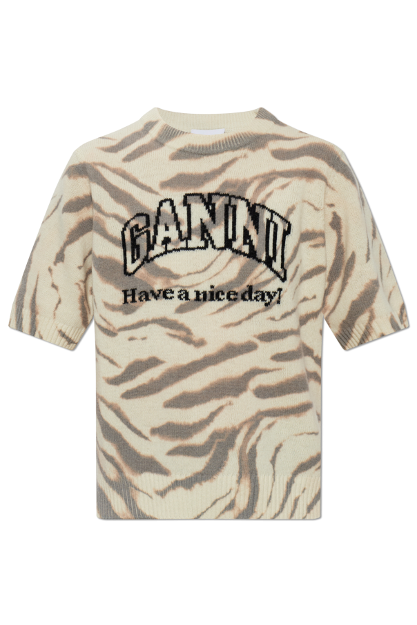 Top with animal motif od Ganni