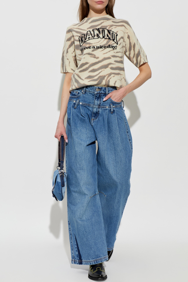 Ganni Top with animal motif