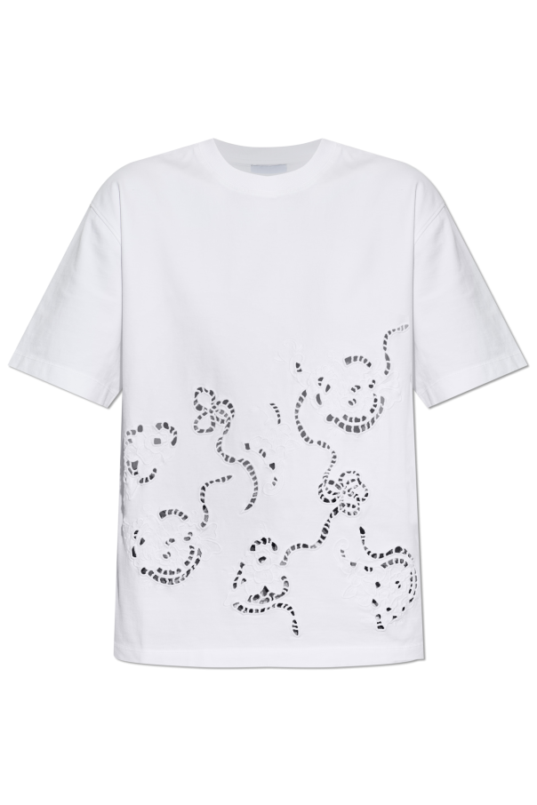 T-shirt with openwork pattern od Ganni