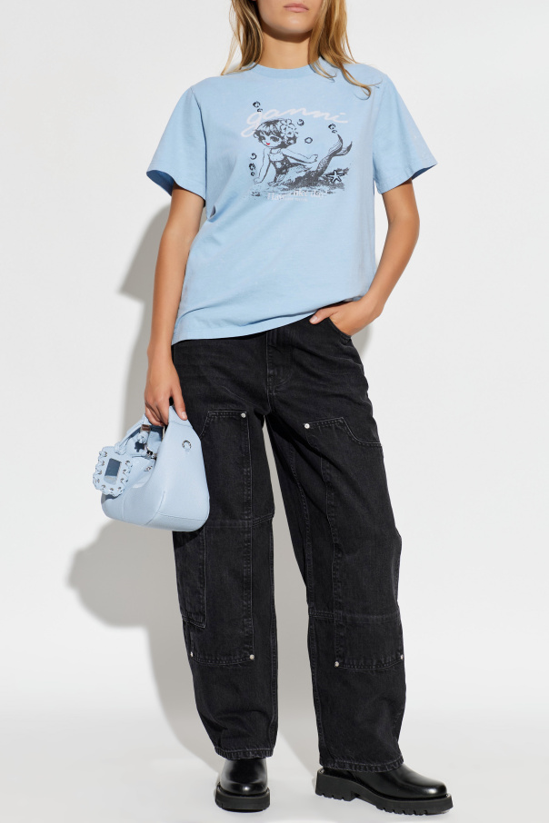 Ganni T-shirt z nadrukiem
