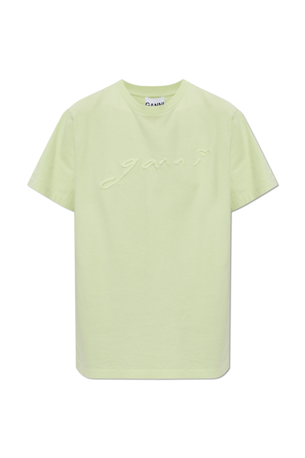 T-shirt with embroidered logo od Ganni