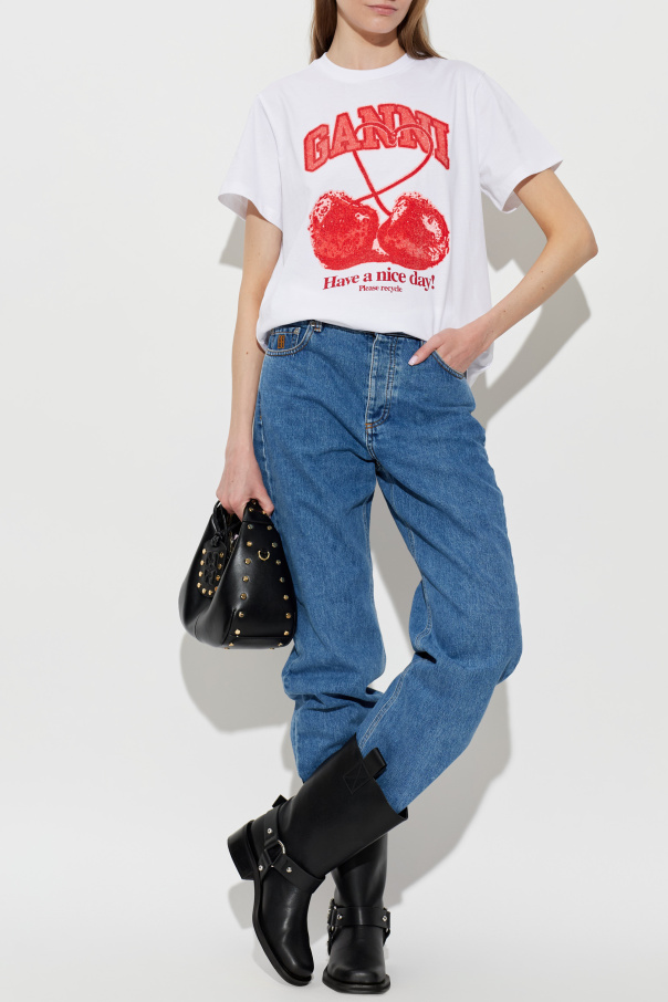 Ganni T-shirt z nadrukiem