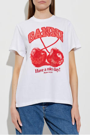 Ganni T-shirt z nadrukiem