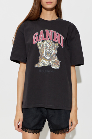 Ganni T-shirt z nadrukiem