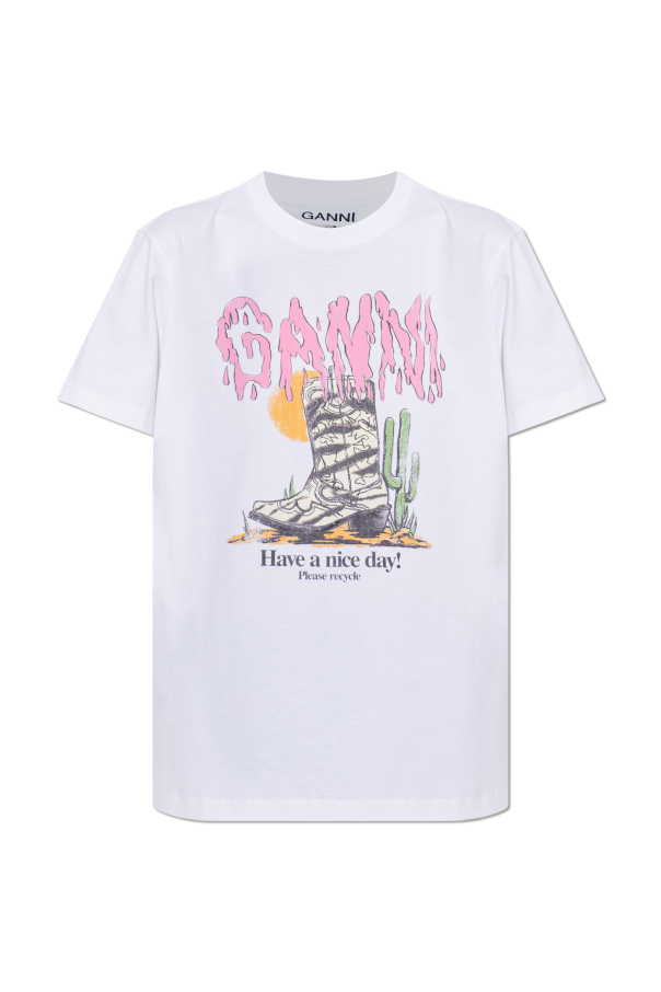 T-shirt with print od Ganni