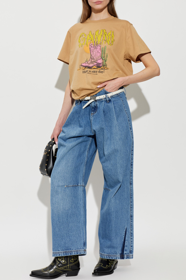 Ganni T-shirt z nadrukiem