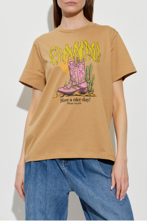 Ganni T-shirt z nadrukiem